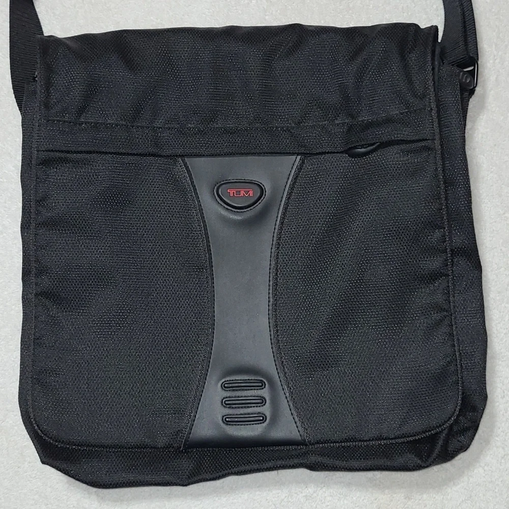 TUMI Alpha Flap Body Bag Black In Canvas Material